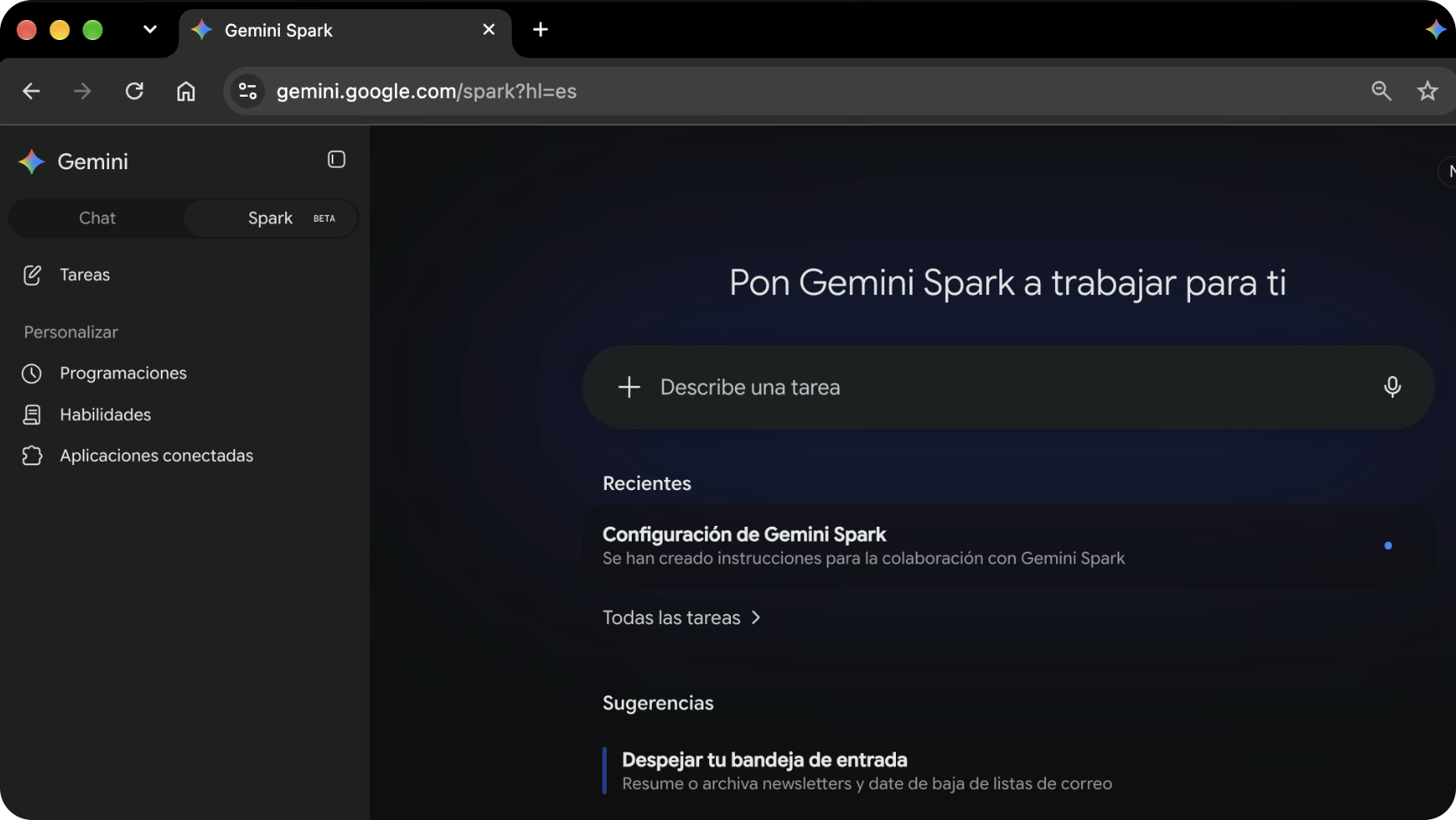 Ingresar a Gemini Spark
