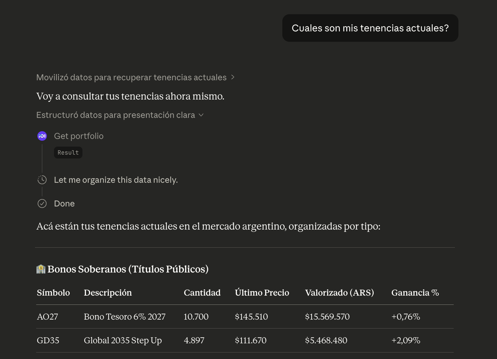 Consulta tus inversiones con Claude